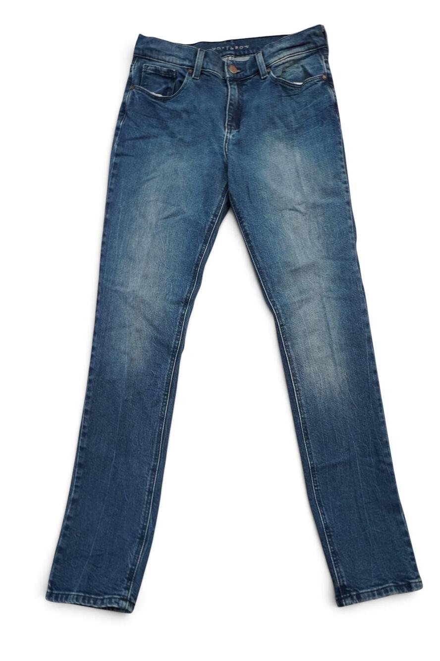 Mott & Bow Boyfriend Jeans Womens 28x30 Blue Medium Wash Mid Rise Stretch Denim